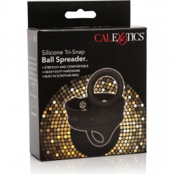 TRI-SNAP BALL SPREADER - ARNÉS DE SILICONA NEGRO