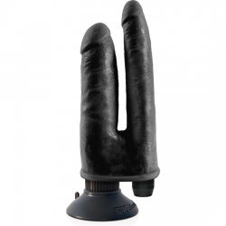 KING COCK PENE DOBLE CON VIBRADOR NEGRO