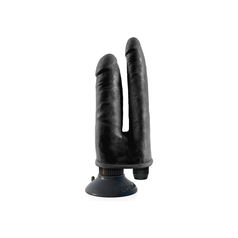 KING COCK PENE DOBLE CON VIBRADOR NEGRO