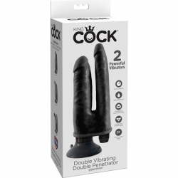 KING COCK PENE DOBLE CON VIBRADOR NEGRO