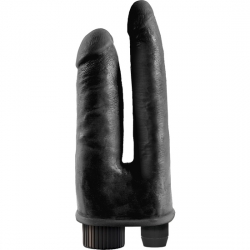 KING COCK PENE DOBLE CON VIBRADOR NEGRO