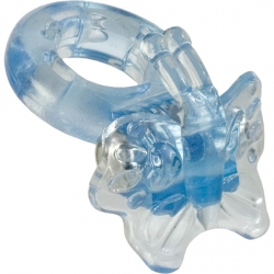 BASIC ESSENTIALS ANILLO VIBRADOR MARIPOSA AZUL