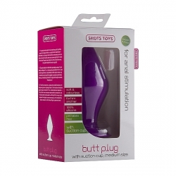 PLUG SILICONA CON BASE SUCCIÓN - MEDIANO - MORADO