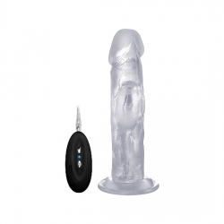 REALROCK PENE VIBRADOR 18 CM - TRANSPARENTE