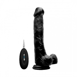 REALROCK PENE VIBRADOR CON ESCROTO 27 CM - NEGRO