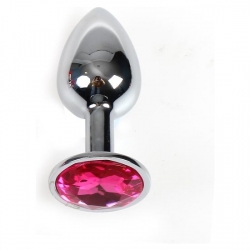 PLUG ANAL METAL PEQUEÑO FUCSIA CON BOLSA