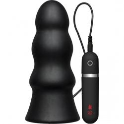 PLUG VIBRADOR DE SILICONA 19 CM NEGRO