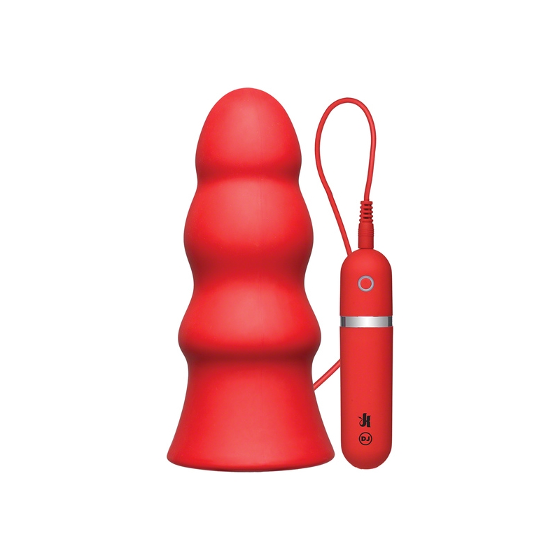 PLUG VIBRADOR DE SILICONA 19 CM ROJO