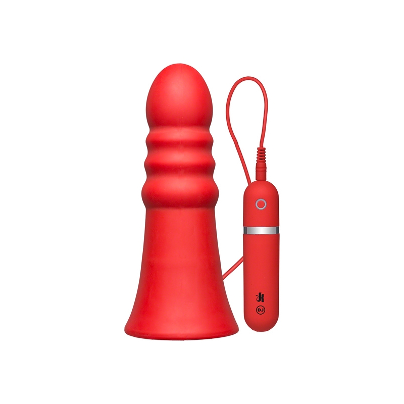 PLUG VIBRADOR DE SILICONA 20 CM ROJO