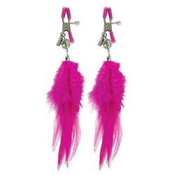 FETISH FANTASY PINZAS PARA PEZONES CON PLUMAS ROSA