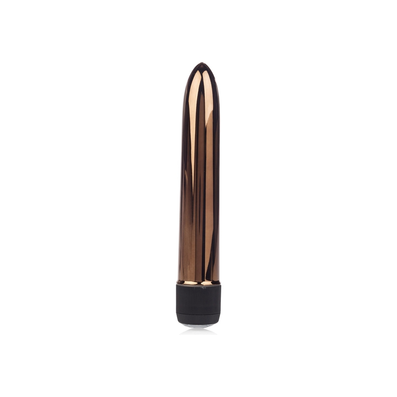 VIBRADOR METÁLICO CON GEMA ORO