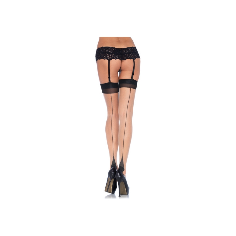 LEG AVENUE MEDIAS CON TACON CUBANO Y COSTURA TRASERA NUDE