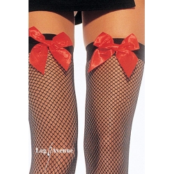 LEG AVENUE MEDIAS DE RED CON LAZO ROJO