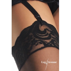 LEG AVENUE MEDIAS NEGRAS CON ENCAJE SUPERIOR