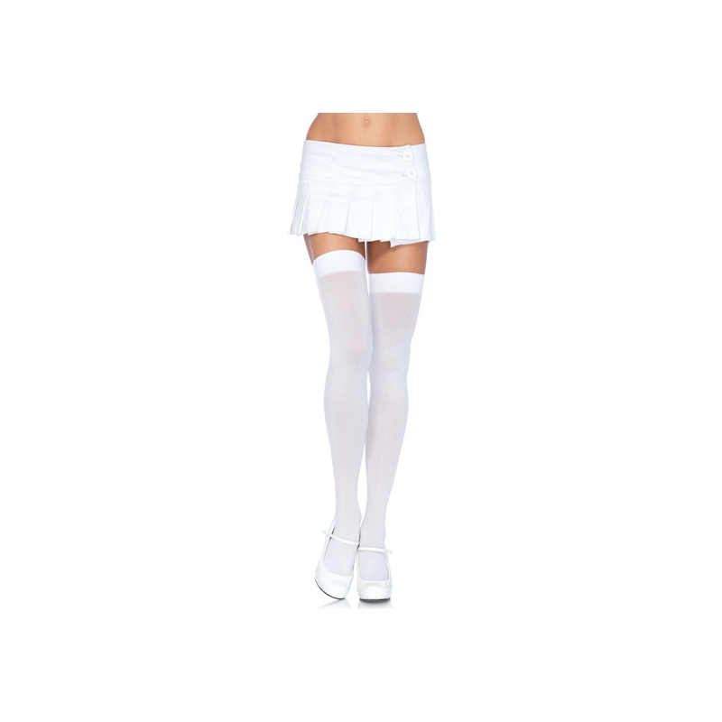 LEG AVENUE MEDIAS OPACAS DE NYLON BLANCO