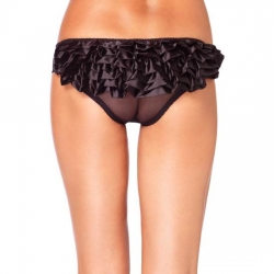 LEG AVENUE BRAGUITA TRANSPARENTE CON VOLANTES NEGRA