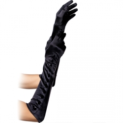 LEG AVENUE GUANTES EXTRA LARGOS NEGROS CON BOTONES