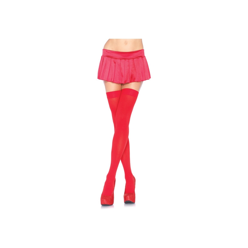 LEG AVENUE MEDIAS OPACAS DE NYLON ROJO