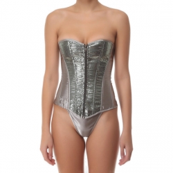 INTIMAX SILVER CORSET PLATEADO CON LENTEJUELAS