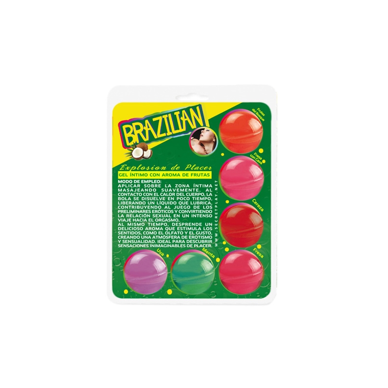 SECRET PLAY BRAZILIAN BALLS VARIADAS GEL INTIMO AROMA FRUTAS