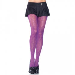 LEG AVENUE PANTYS TAMAÑO GRANDE CON ADORNO DE ENCAJE MORADO