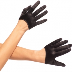 LEG AVENUE GUANTES CORTOS SATEN NEGRO