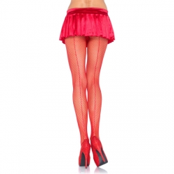 LEG AVENUE MEDIAS REJILLA CON COSTURA TRASERA ROJO