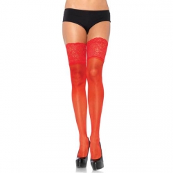 LEG AVENUE MEDIAS ULTRA FINAS CON LIGA ROJO