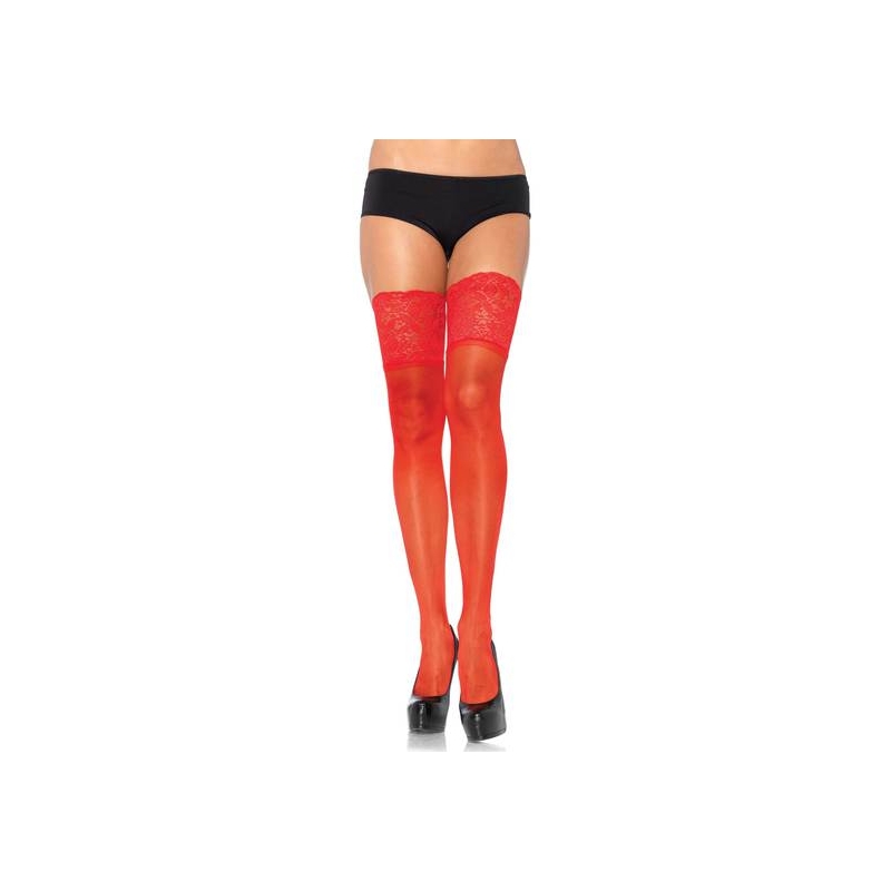 LEG AVENUE MEDIAS ULTRA FINAS CON LIGA ROJO