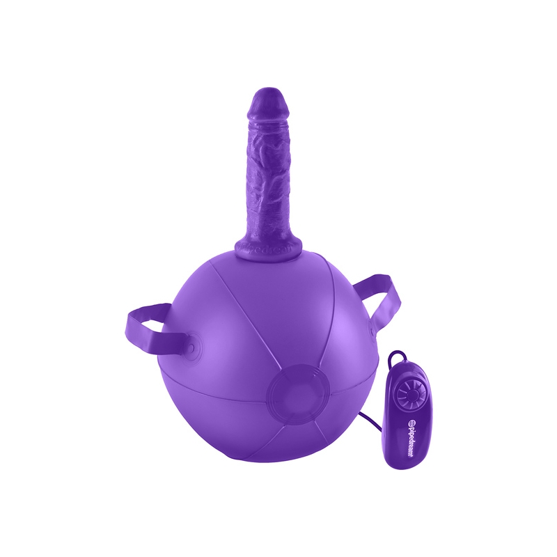 MINI SEX BALL CON DILDO 15 CM MORADO