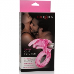 TRIPLE CLIT FLICKER ANILLO VIBRADOR ROSA