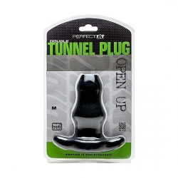 DOUBLE TUNNEL PLUG MEDIANO - NEGRO