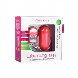 HUEVO VIBRADOR 10 VELOCIDADES CONTROL REMOTO ROJO GRANDE