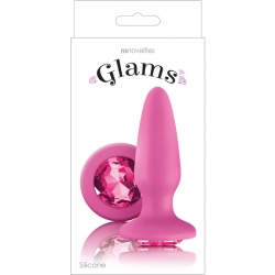 PLUG DE SILICONA CON GEMA - ROSA