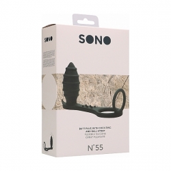 SONO NO. 55 - PLUG CON ANILLO PARA EL PENE SILICONA - NEGRO