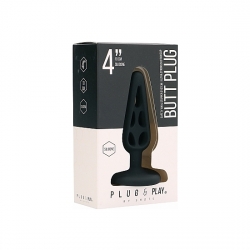 BUTT PLUG - HOLLOW 1 - 10CM NEGRO