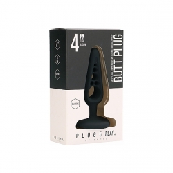 BUTT PLUG - HOLLOW 3 - 10CM NEGRO