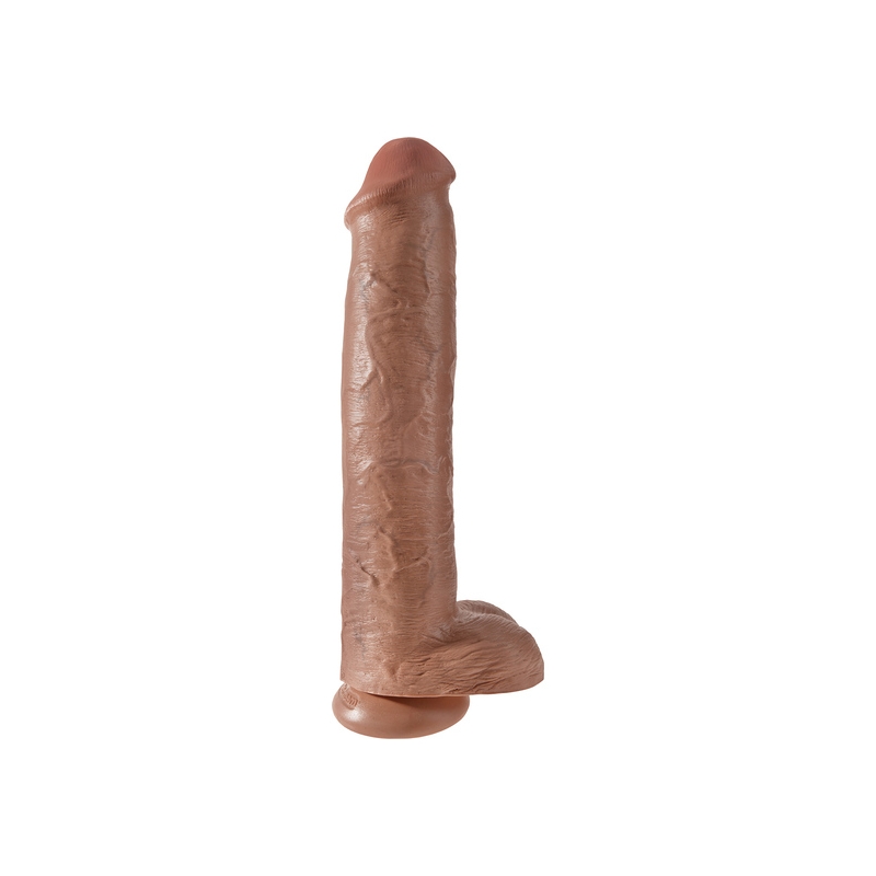 KING COCK PENE REALÍSTICO CON TESTÍCULOS 38CM MULATO