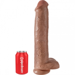 KING COCK PENE REALÍSTICO CON TESTÍCULOS 38CM MULATO