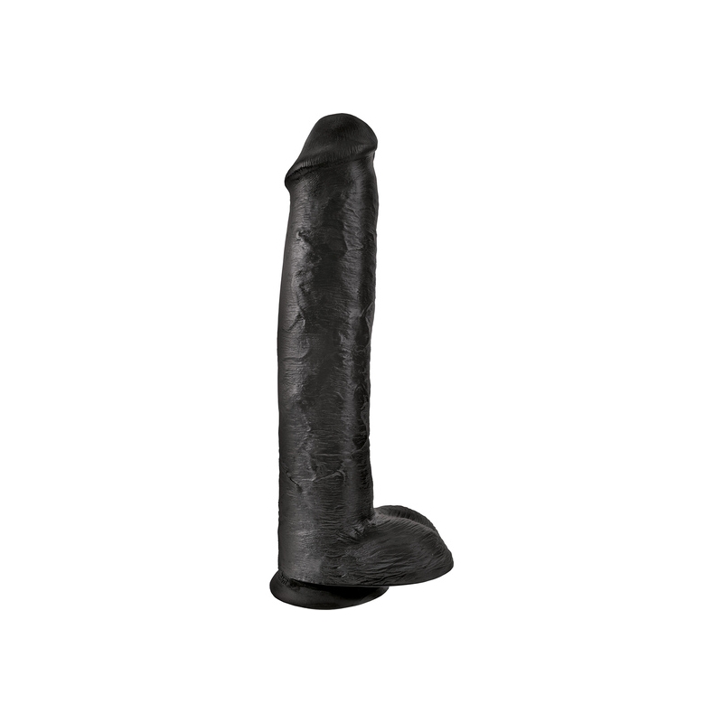 KING COCK PENE REALÍSTICO CON TESTÍCULOS 38CM NEGRO