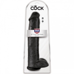 KING COCK PENE REALÍSTICO CON TESTÍCULOS 38CM NEGRO