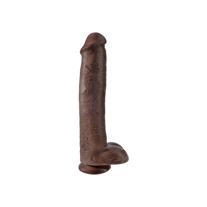 KING COCK PENE REALÍSTICO CON TESTÍCULOS 38CM MARRÓN