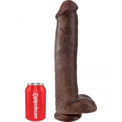 KING COCK PENE REALÍSTICO CON TESTÍCULOS 38CM MARRÓN