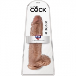 KING COCK PENE REALÍSTICO CON TESTÍCULOS 30CM MULATO