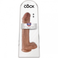 KING COCK PENE REALÍSTICO CON TESTÍCULOS 33CM MULATO