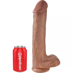 KING COCK PENE REALÍSTICO CON TESTÍCULOS 33CM MULATO