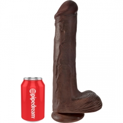 KING COCK PENE REALÍSTICO CON TESTÍCULOS 35,5CM MARRÓN