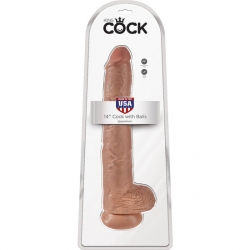 KING COCK PENE REALÍSTICO CON TESTÍCULOS 37,5CM MULATO