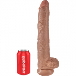 KING COCK PENE REALÍSTICO CON TESTÍCULOS 37,5CM MULATO