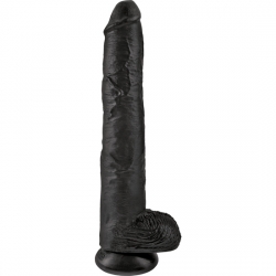 KING COCK PENE REALÍSTICO CON TESTÍCULOS 37,5CM NEGRO